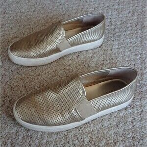 Vince Gold tone Blair 5 Perforated Slip-On Sneakers size 7